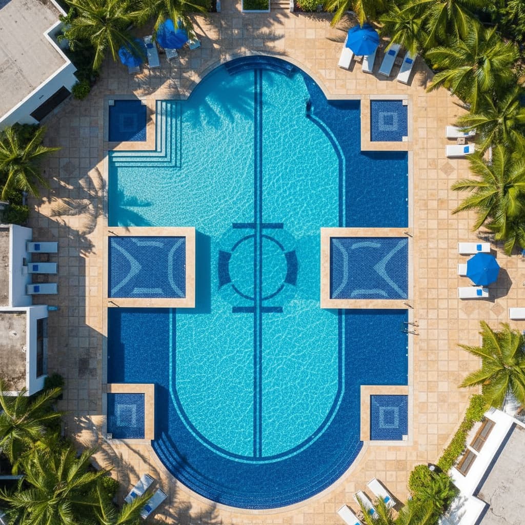 aerial drone pool view 51662877