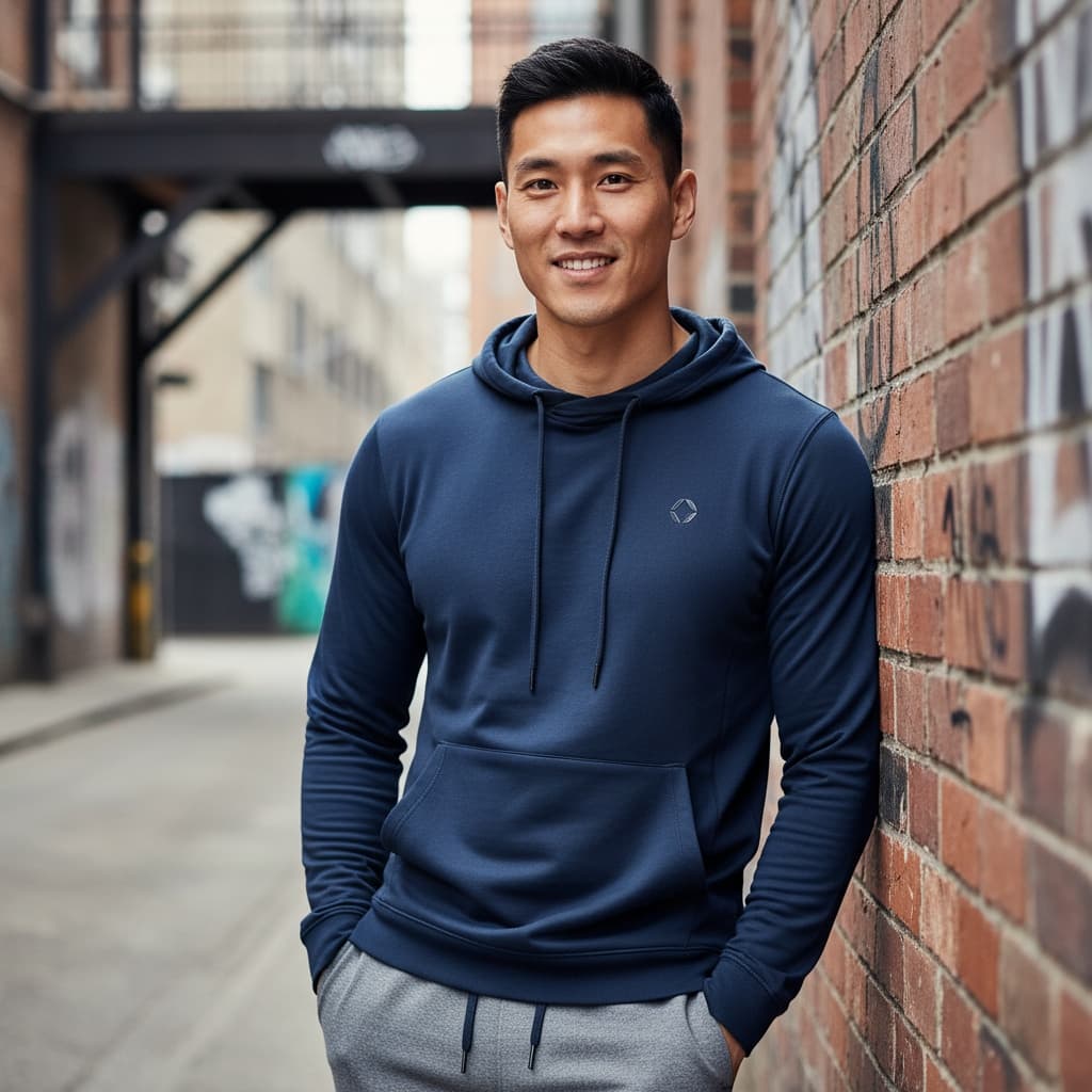 athletic asian man urban street athleisure 67146129