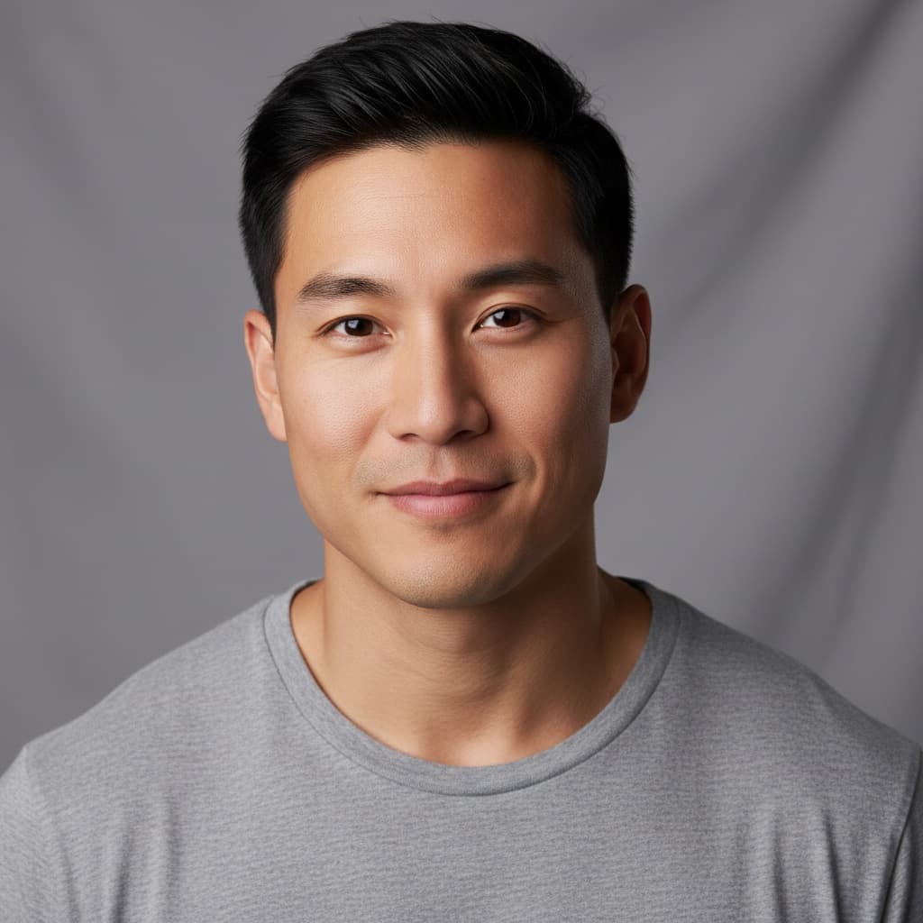 athletic asian man versatile range neutral 86768460