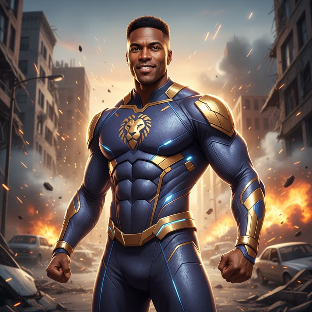 athletic black man battle ready action stance 33612208