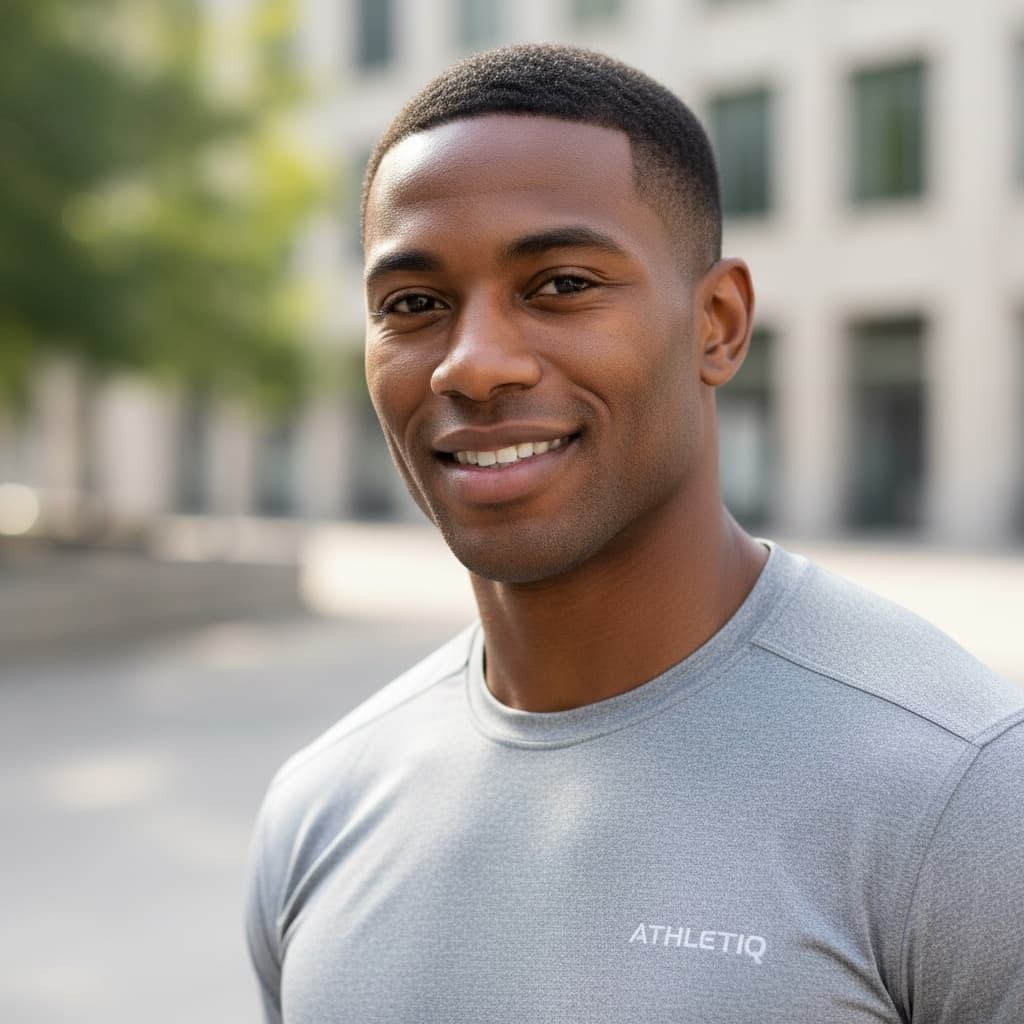 athletic black man close up detail focus 18076233