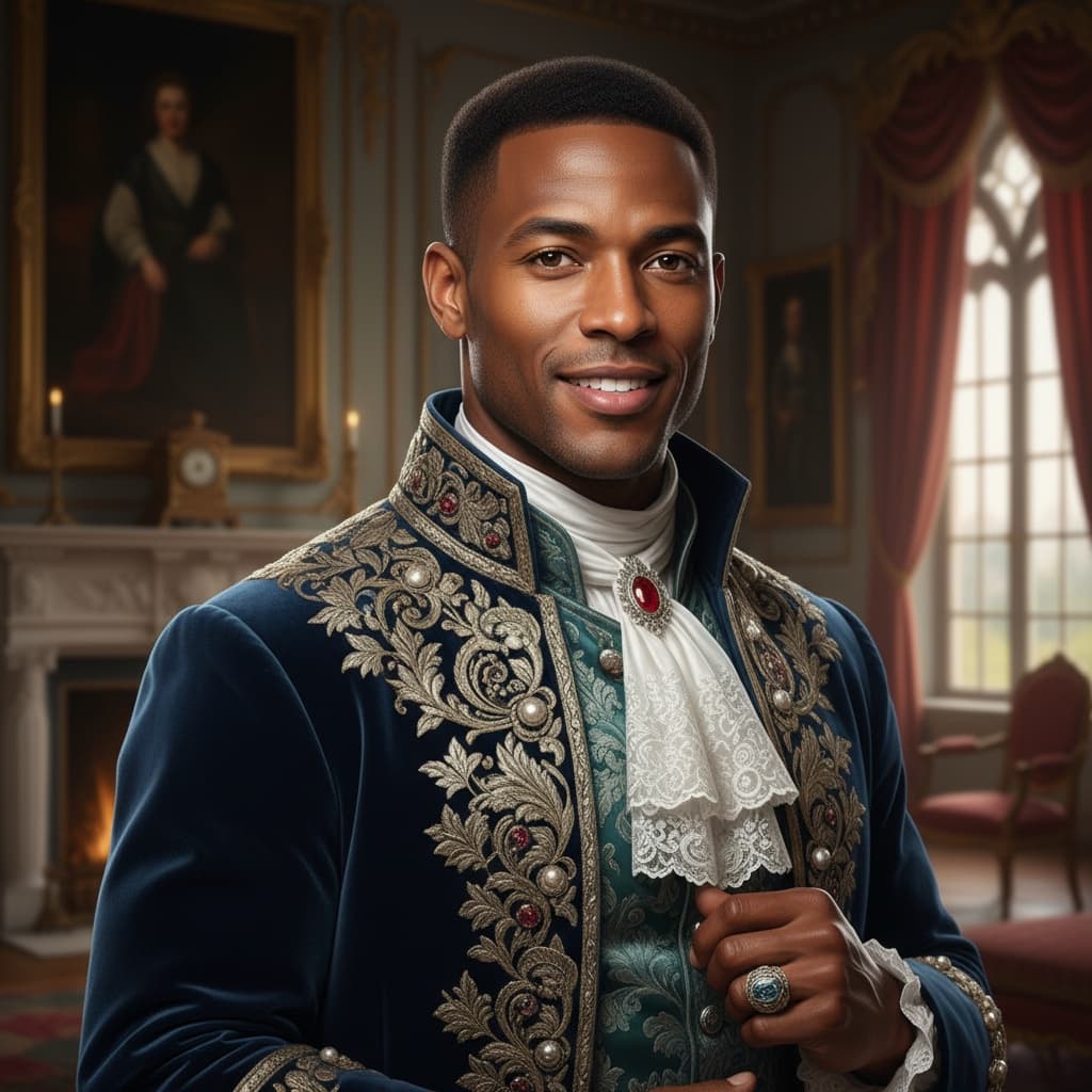 athletic black man noble aristocrat pose 33526924