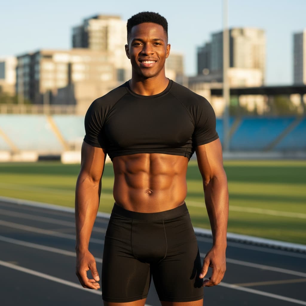 athletic black man outdoor athletic natural light 90461048