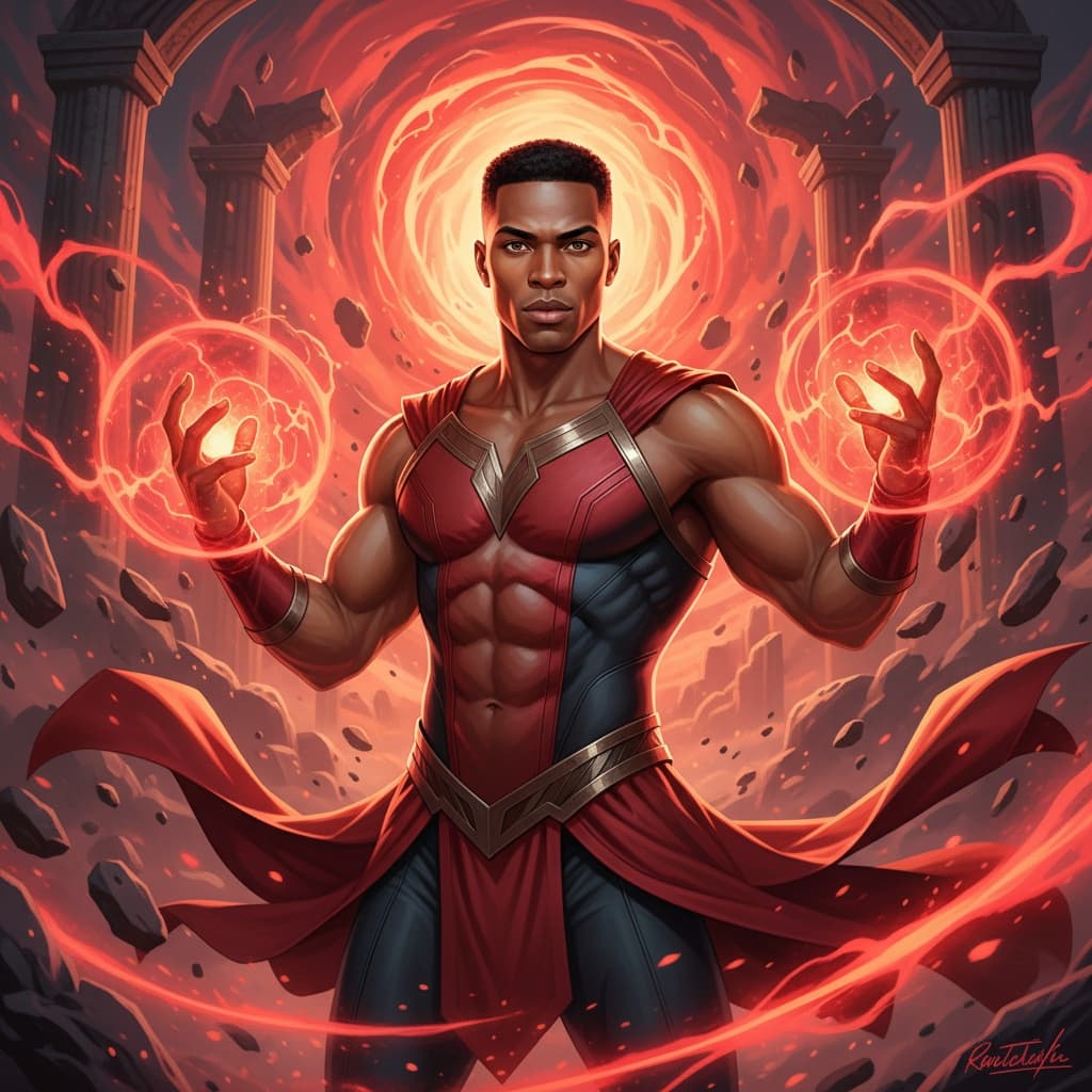 athletic black man scarlet witch magic powers 65571288