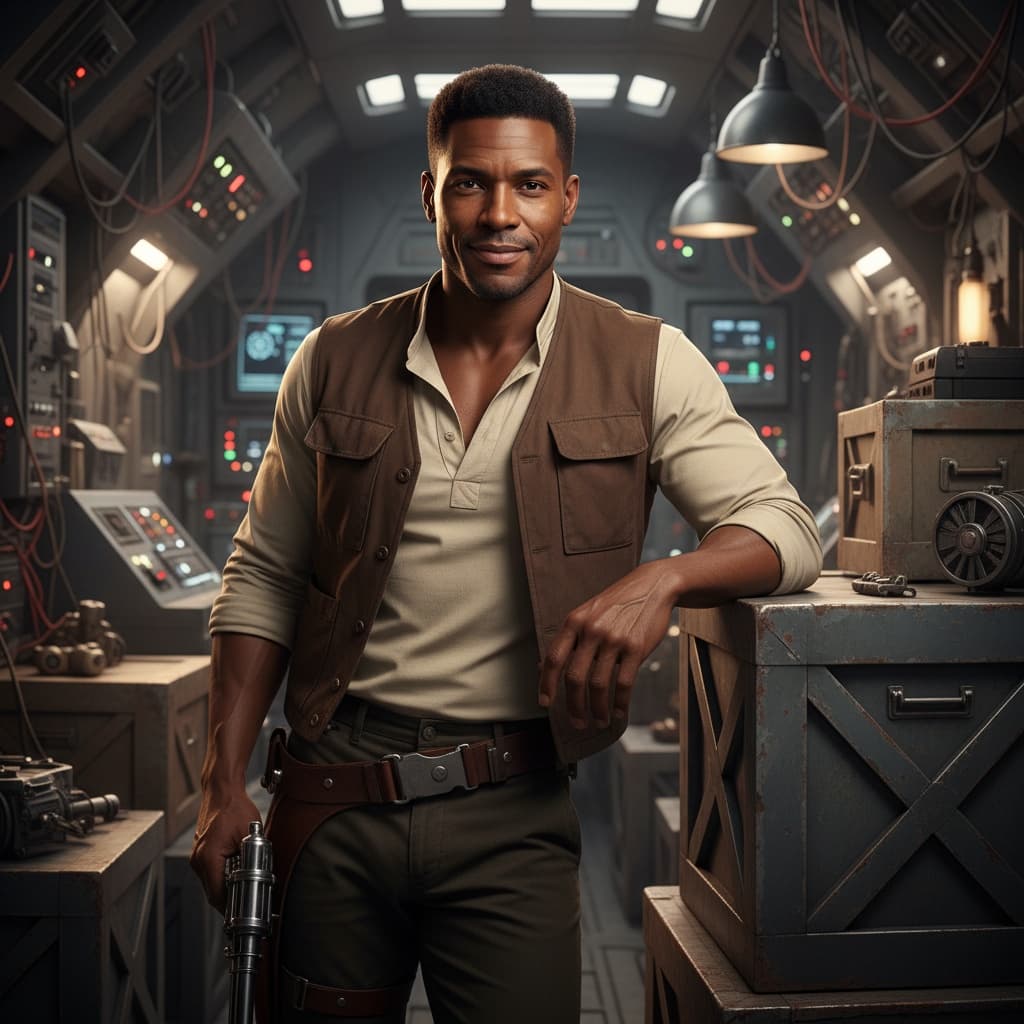 athletic black man scoundrel smuggler casual 61551511