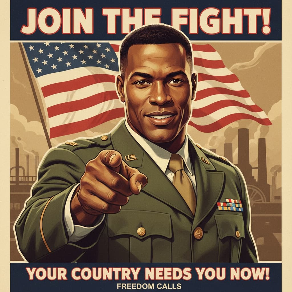 athletic black man war bonds poster style 52001856