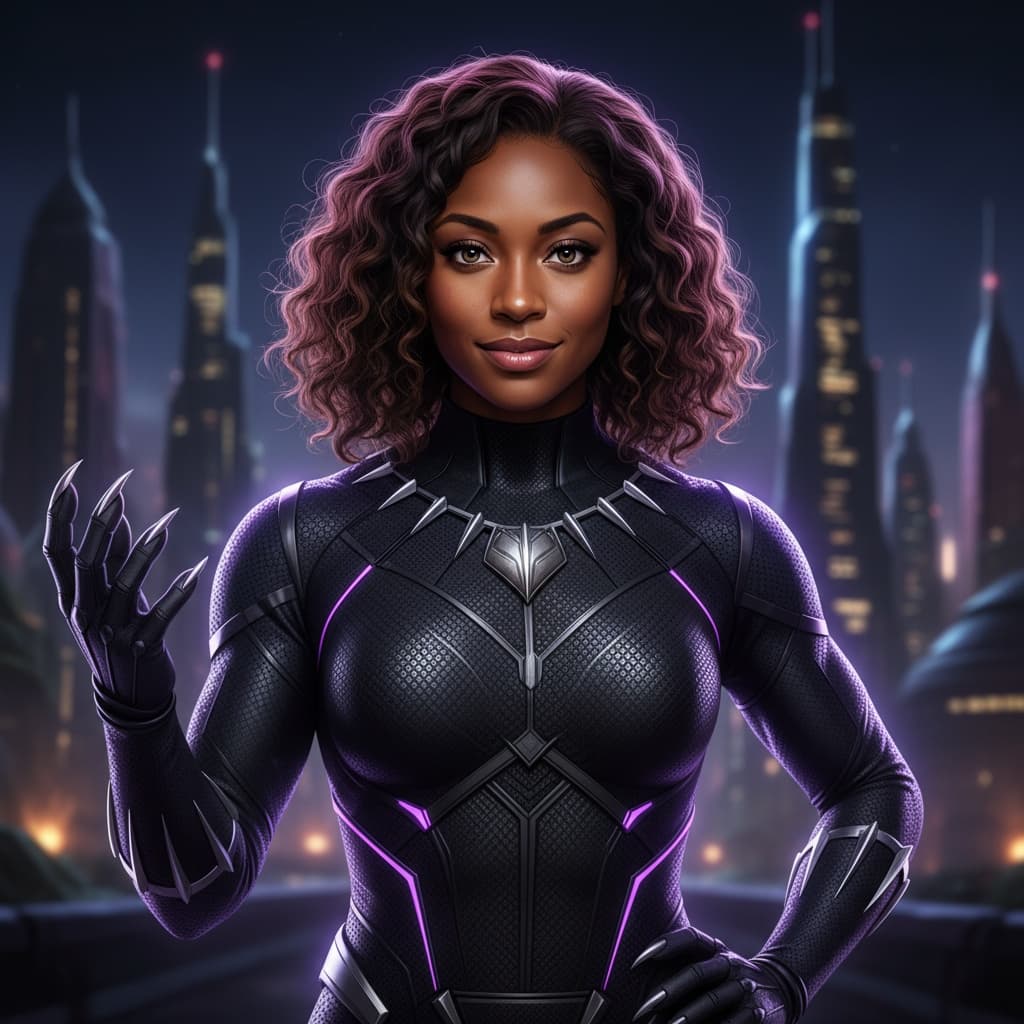 athletic black woman black panther wakanda warrior 42024482