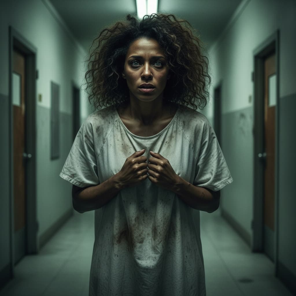 athletic black woman cursed asylum patient 54795667