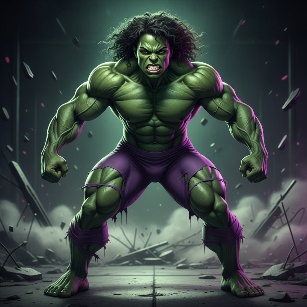 athletic black woman hulk transformation power 18773794