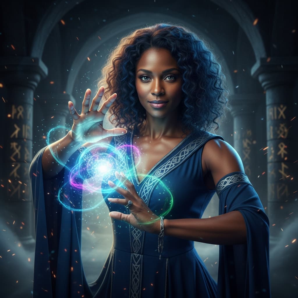 athletic black woman magical effect casting 29088552