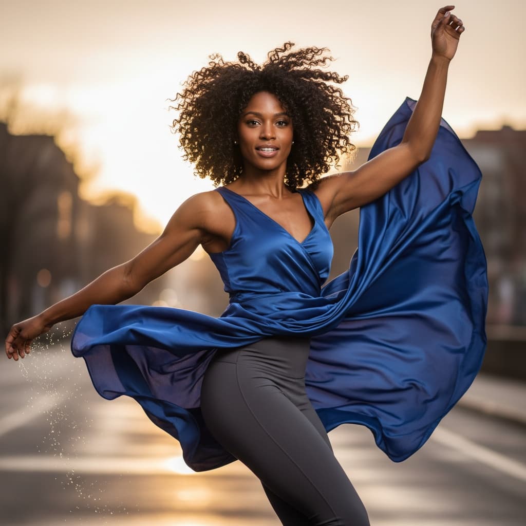 athletic black woman motion dynamic action 42150633