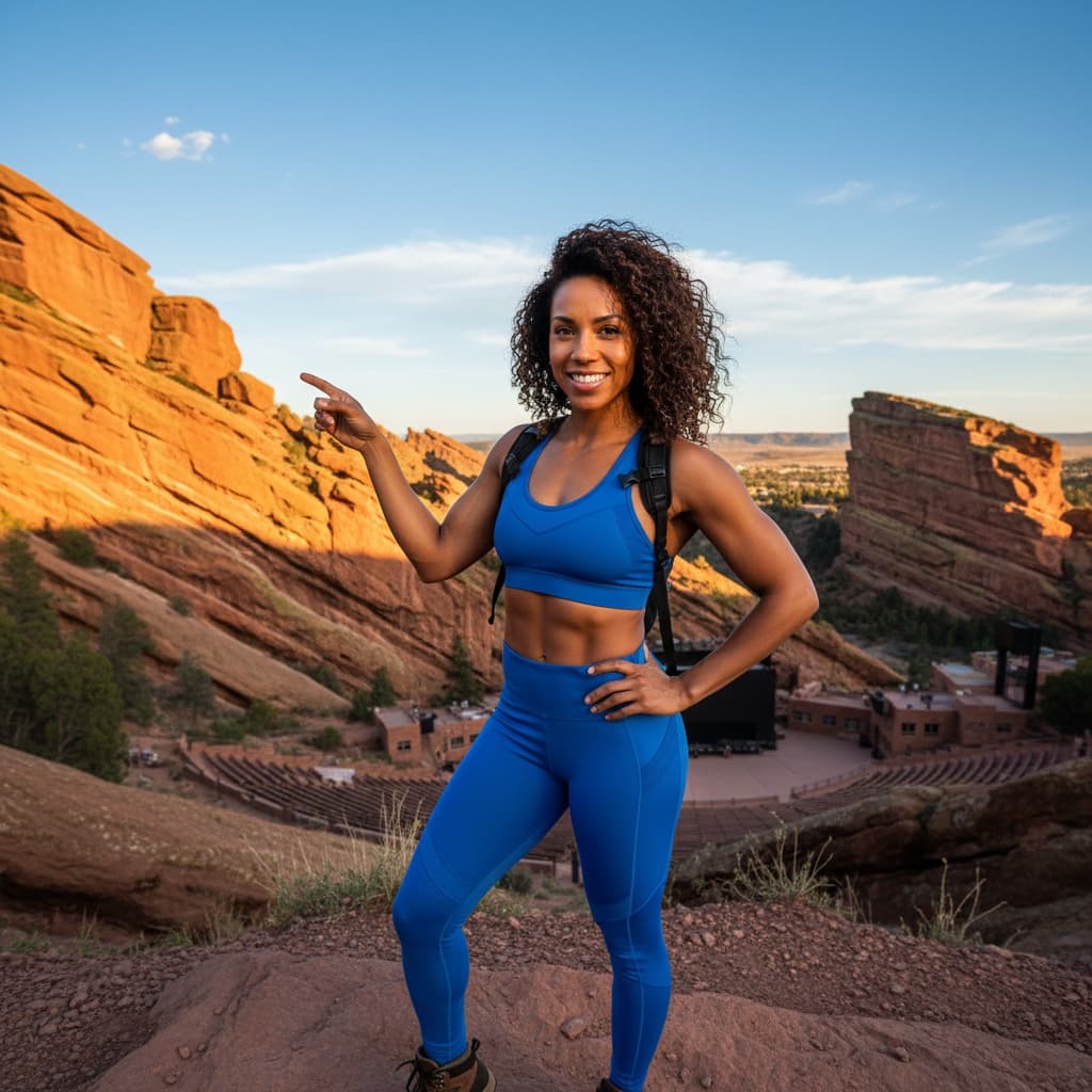 athletic black woman red rocks amphitheater 81711657