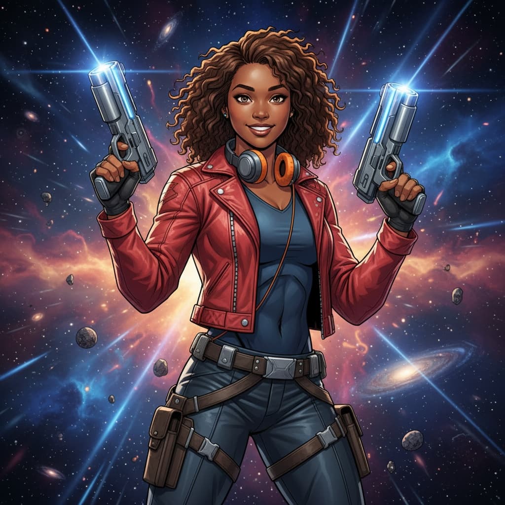 athletic black woman star lord guardians leader 82288401