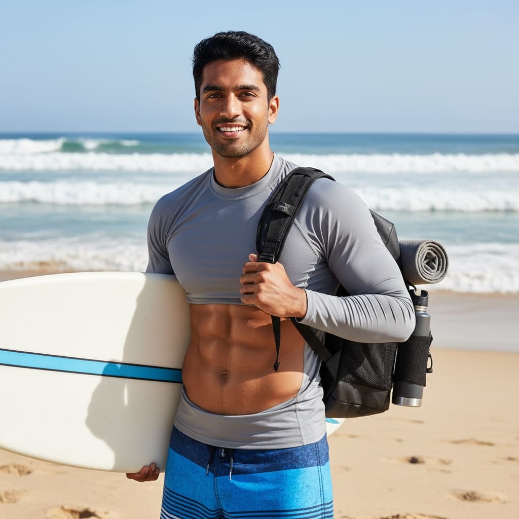 athletic indian man beach adventure active 18611851