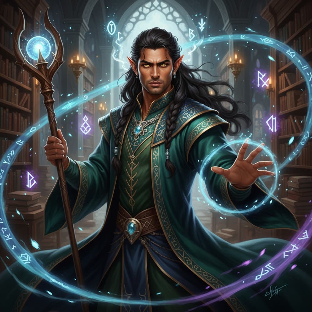athletic indian man elven mage 42570303
