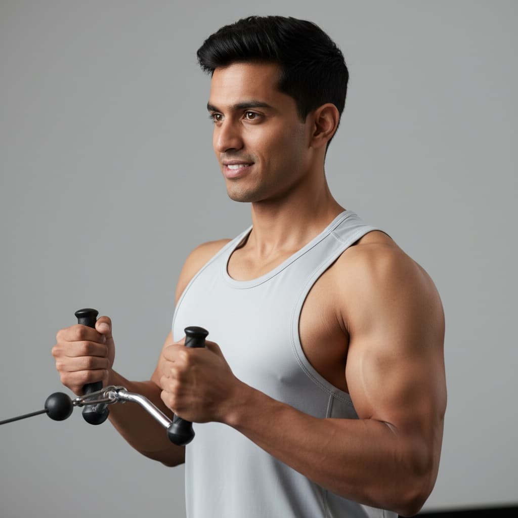 athletic indian man equipment demonstration 24044205