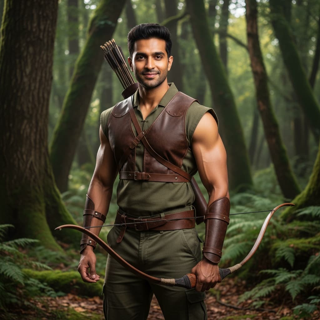 athletic indian man forest ranger ready 52895792