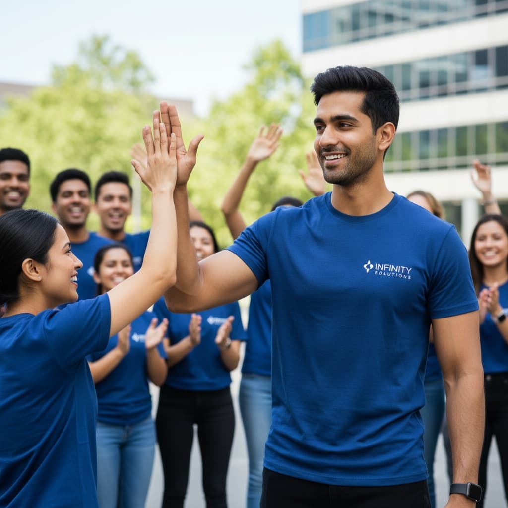 athletic indian man group celebration high five 36741118