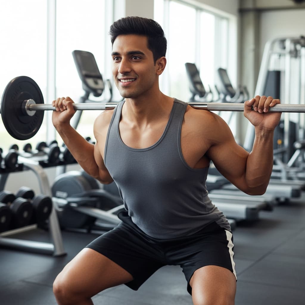 athletic indian man gym environment action shot 41882635