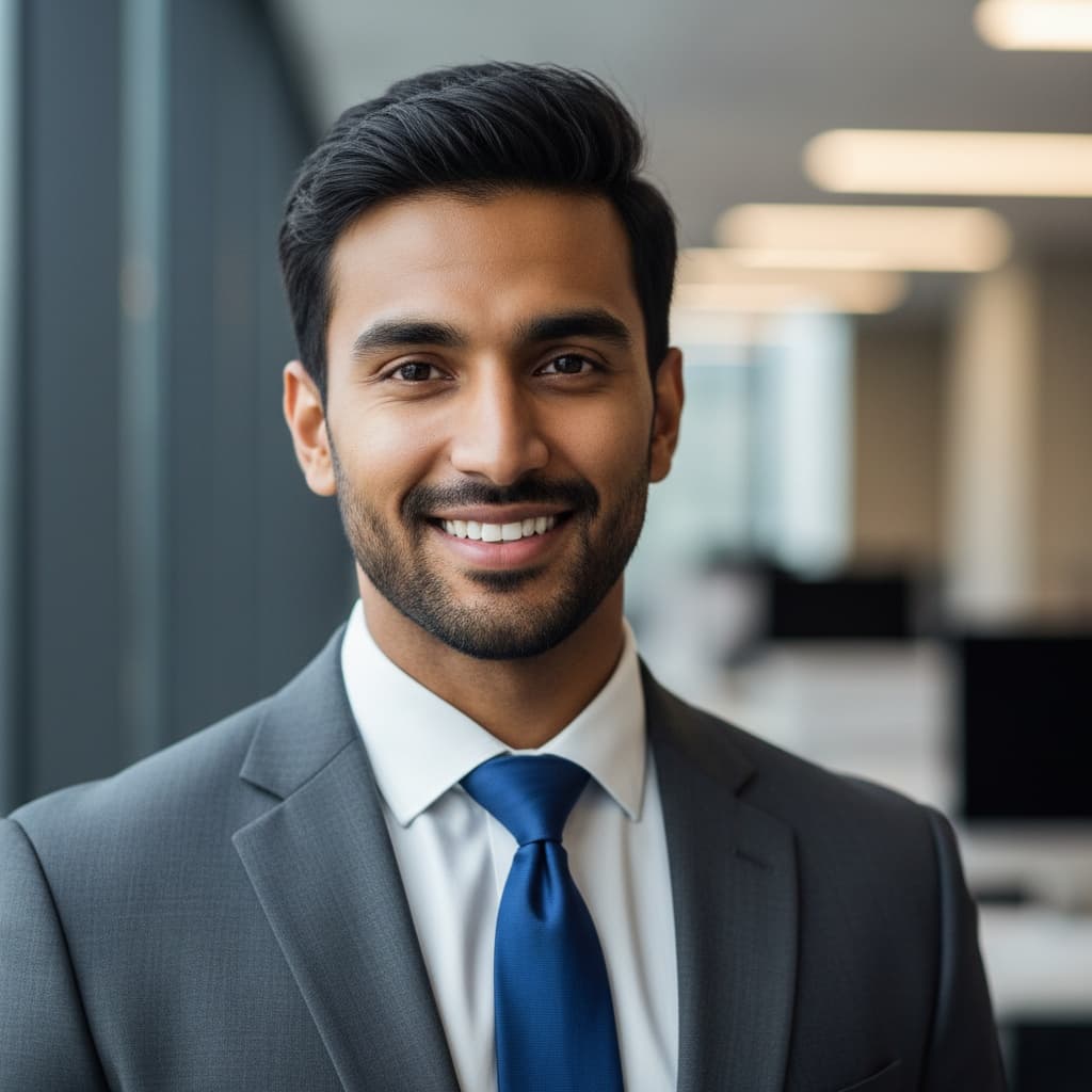 athletic indian man modern office blur 52710904