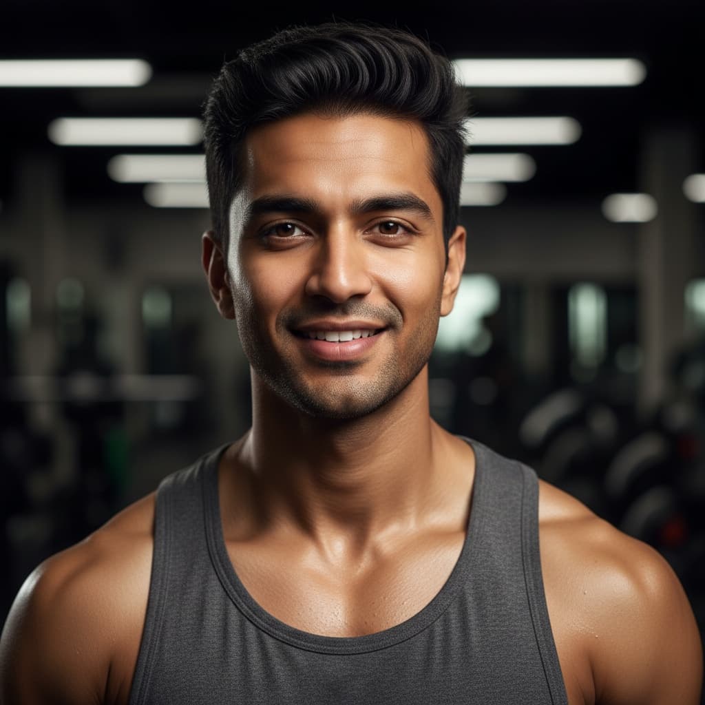 athletic indian man motivational closeup portrait 23113164