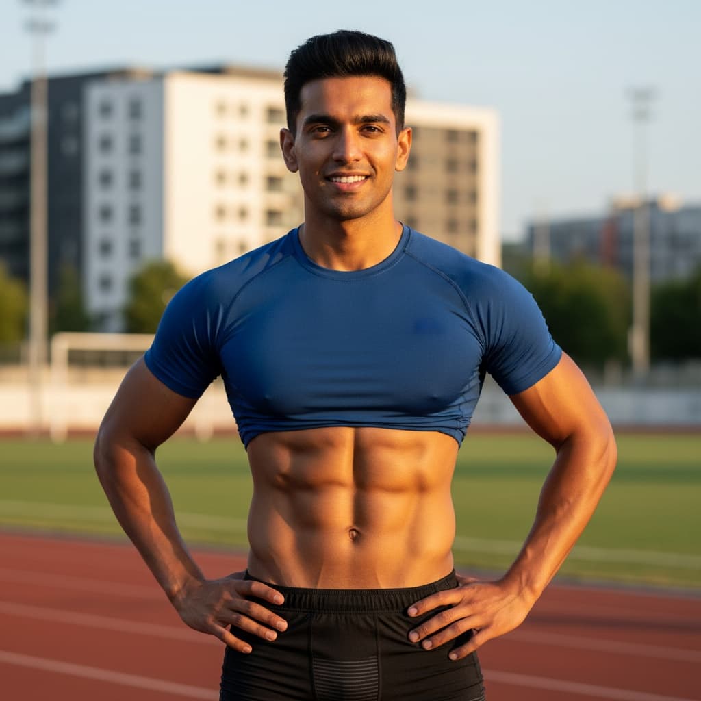 athletic indian man outdoor athletic natural light 83507810