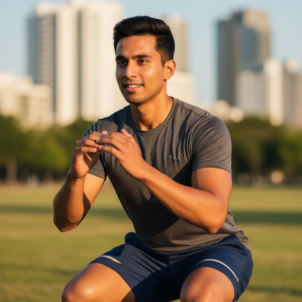 athletic indian man outdoor workout natural light 59970069