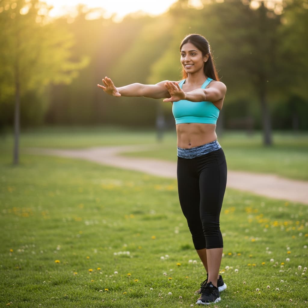 athletic indian woman outdoor training session 37517764