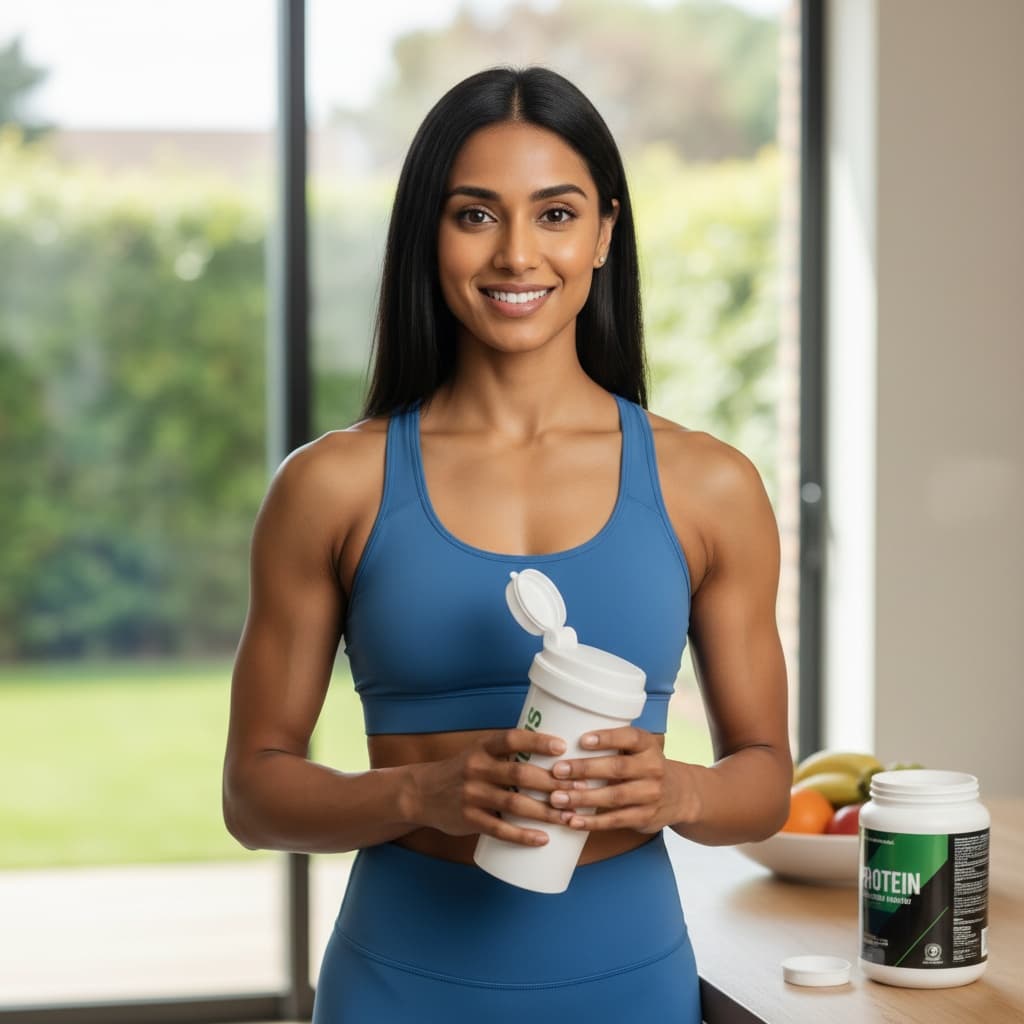 athletic indian woman supplement product lifestyle 91891281