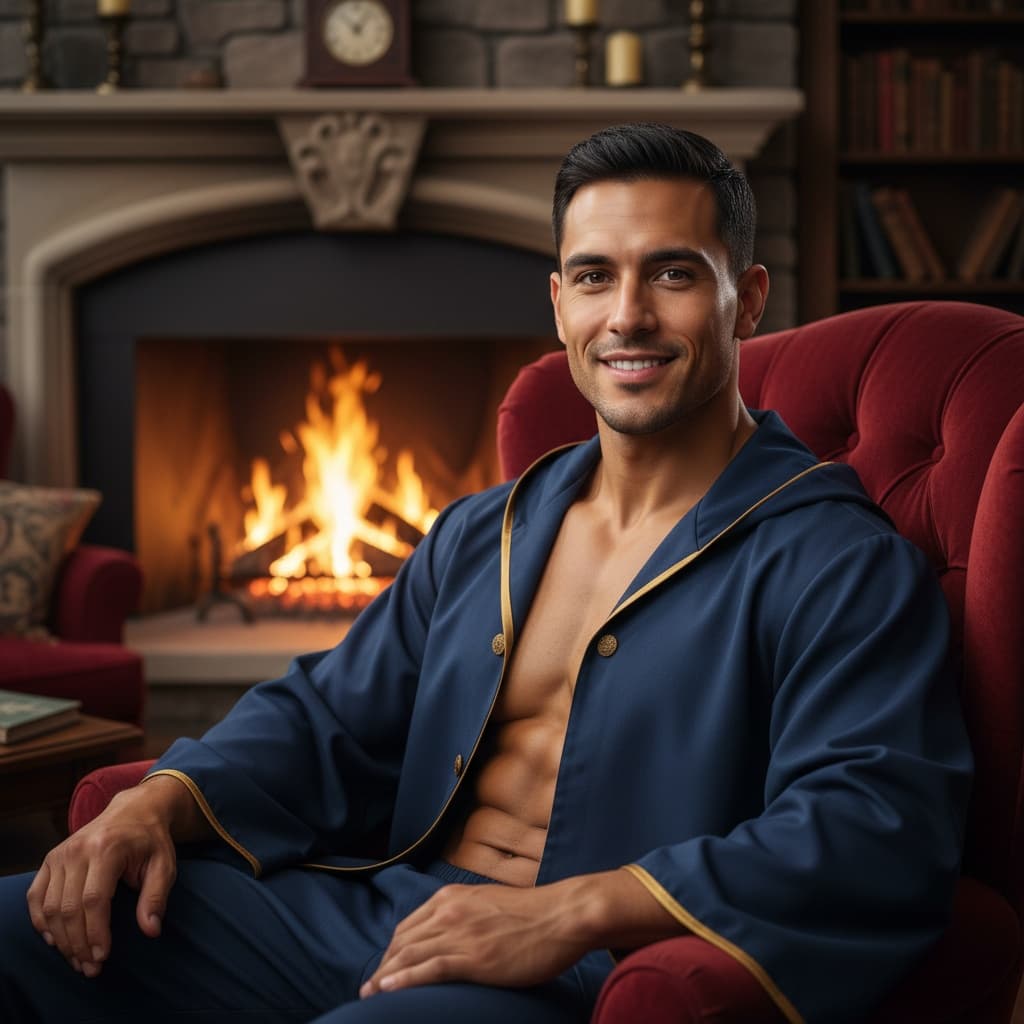 athletic latino man common room portrait 34119701
