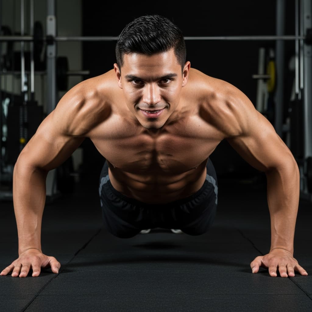 athletic latino man core training abs focus 82814049