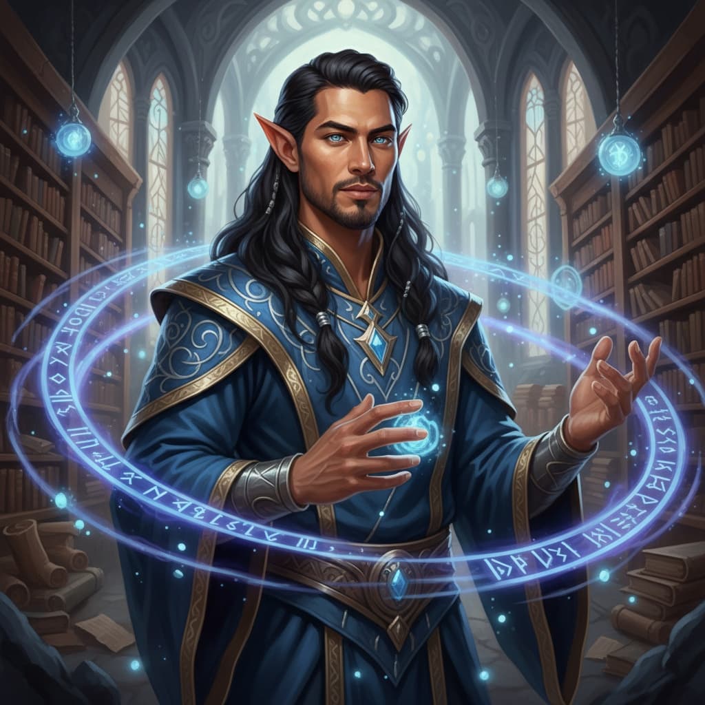 athletic latino man elven mage 64563450