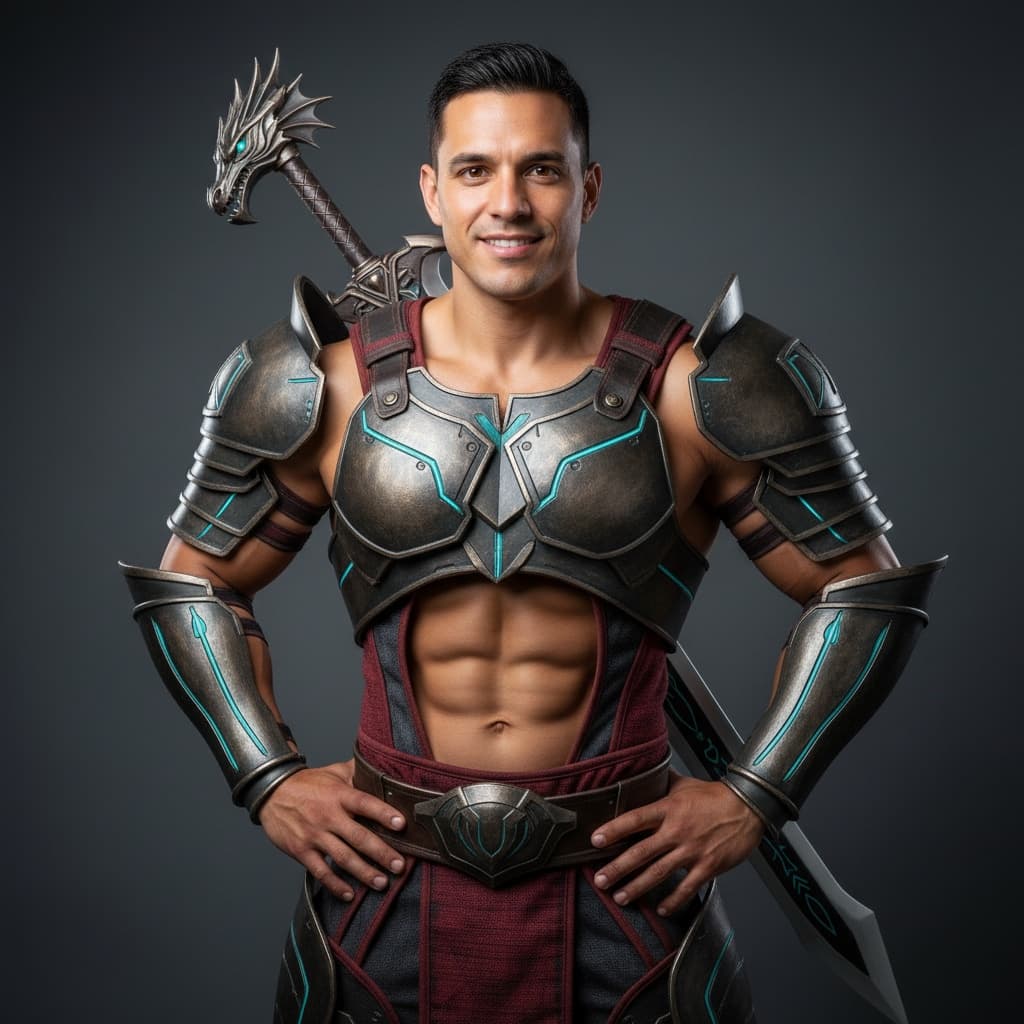 athletic latino man full body costume showcase 92240785