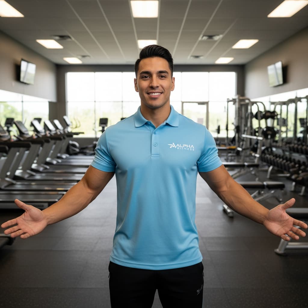 athletic latino man gym tour welcome shot 88697343