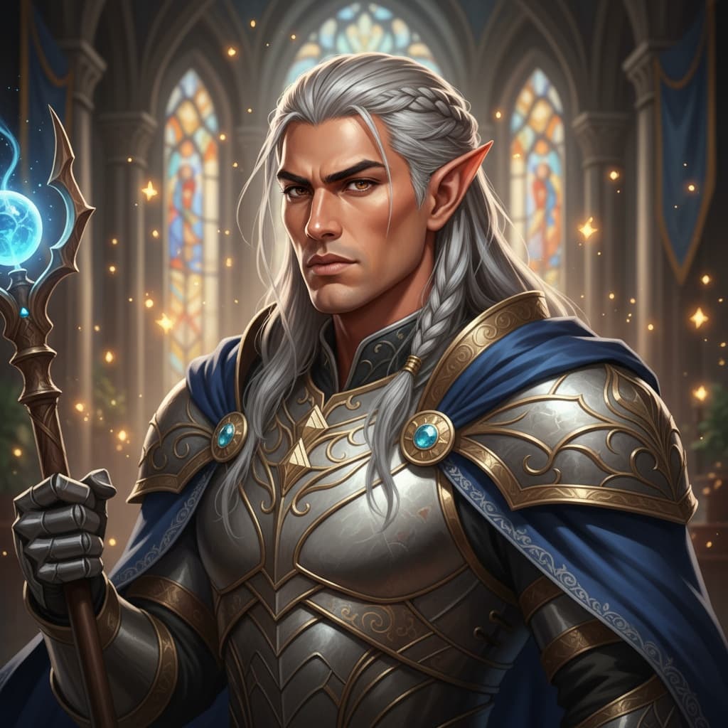 athletic latino man high elf nobility 89110192