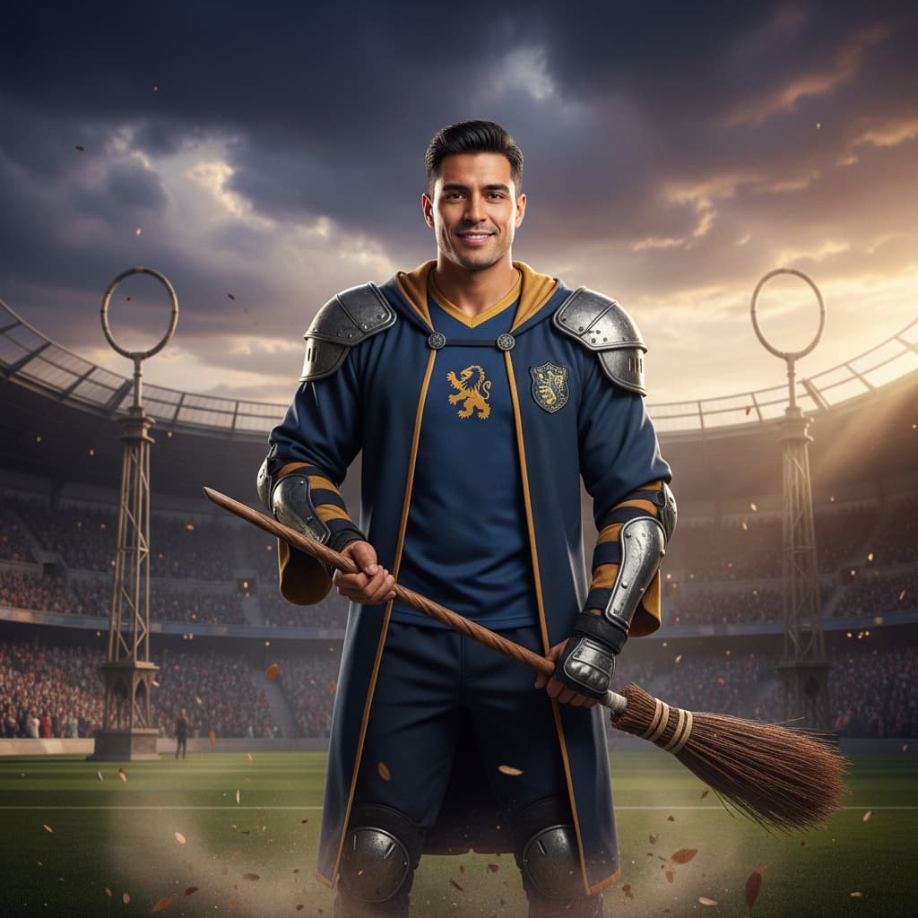 athletic latino man quidditch player 64800629