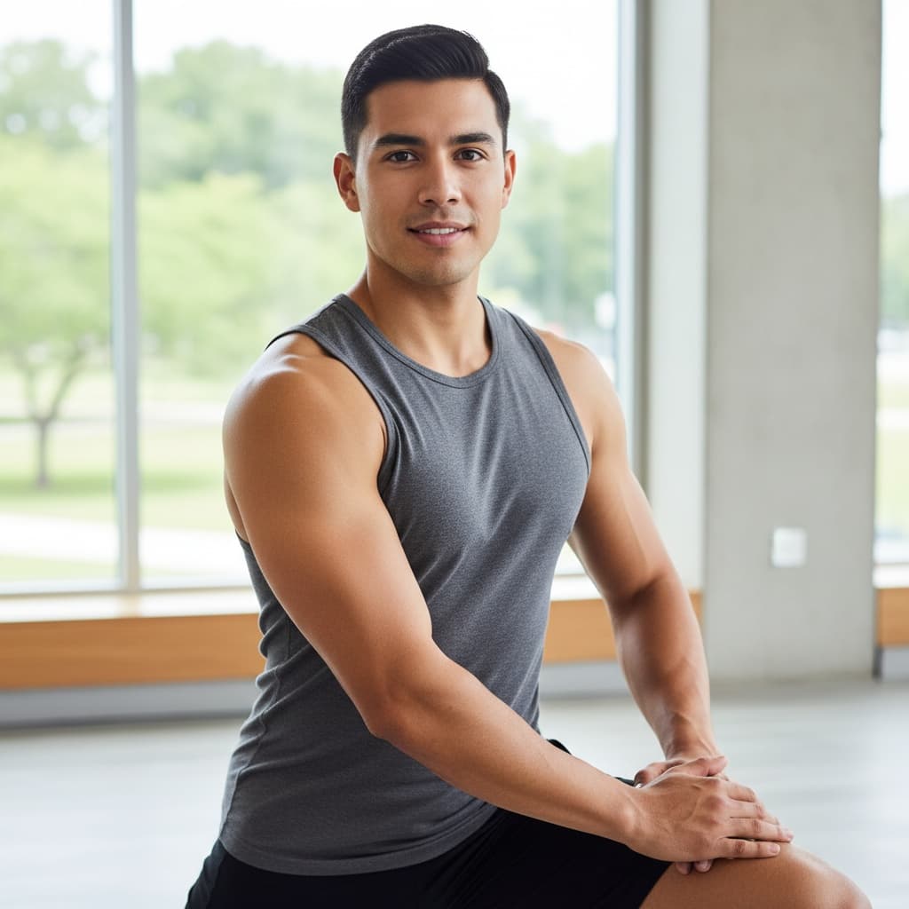 athletic latino man stretching flexibility warmup 52221170