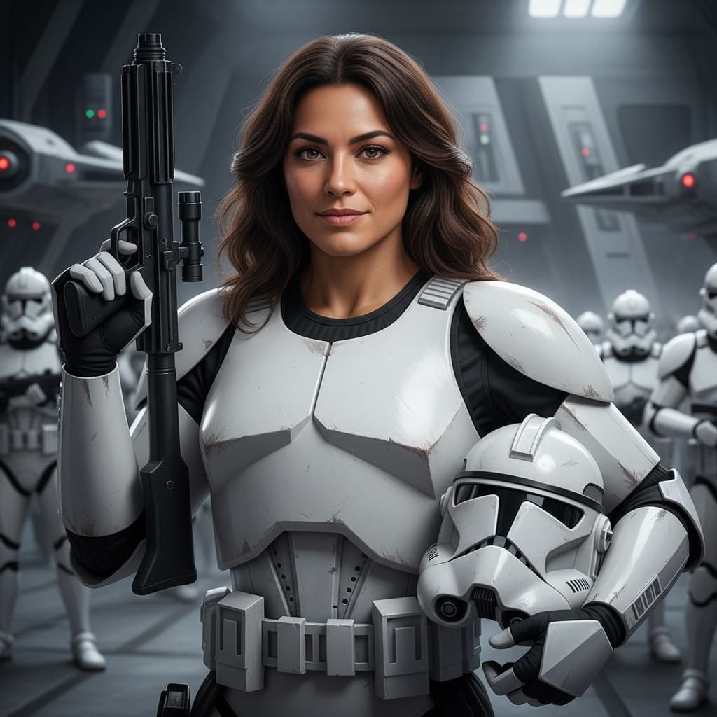 athletic latino woman clone trooper armor 11836384