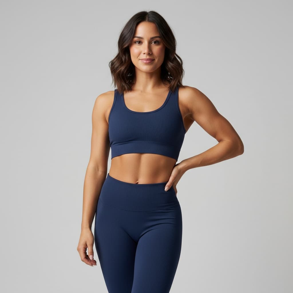 athletic latino woman studio full body pose 78059266