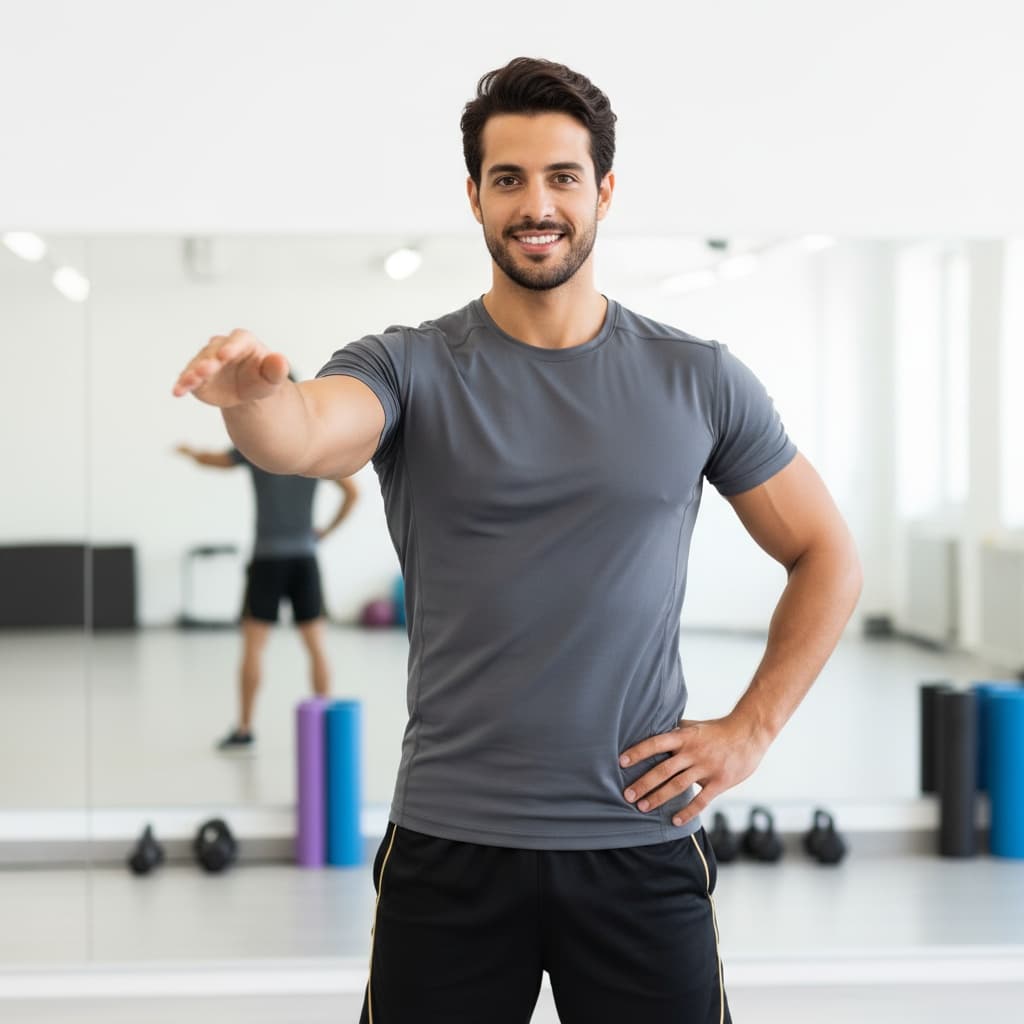 athletic middle_eastern man group class leading 55482031