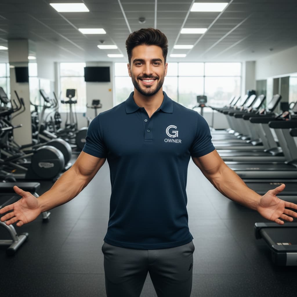 athletic middle_eastern man gym tour welcome shot 67619407