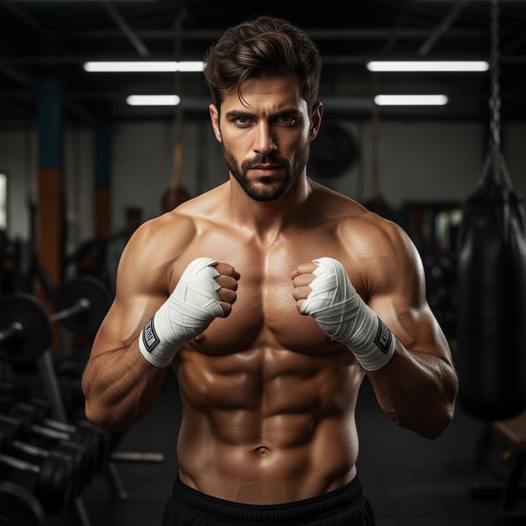 athletic middle_eastern man post workout warrior 89110635