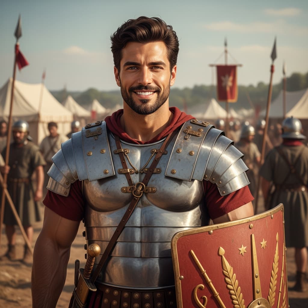 athletic middle_eastern man roman soldier legion 97877812