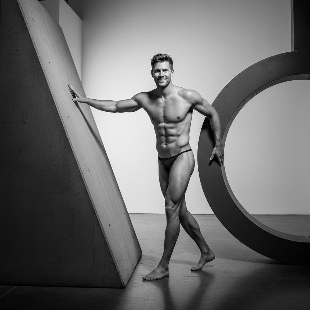 athletic white man architectural lines geometry 85737465