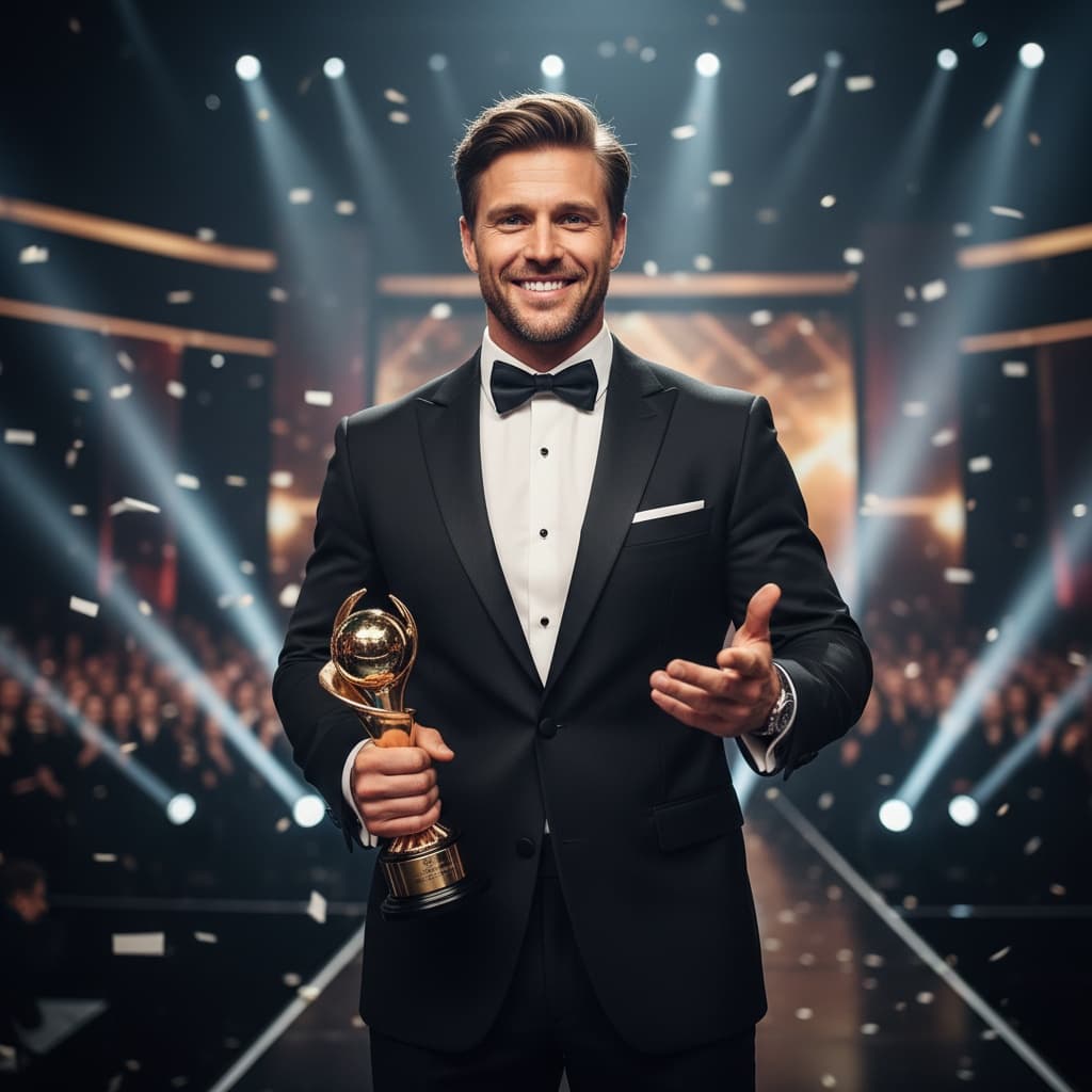 athletic white man awards presentation moment 81591132