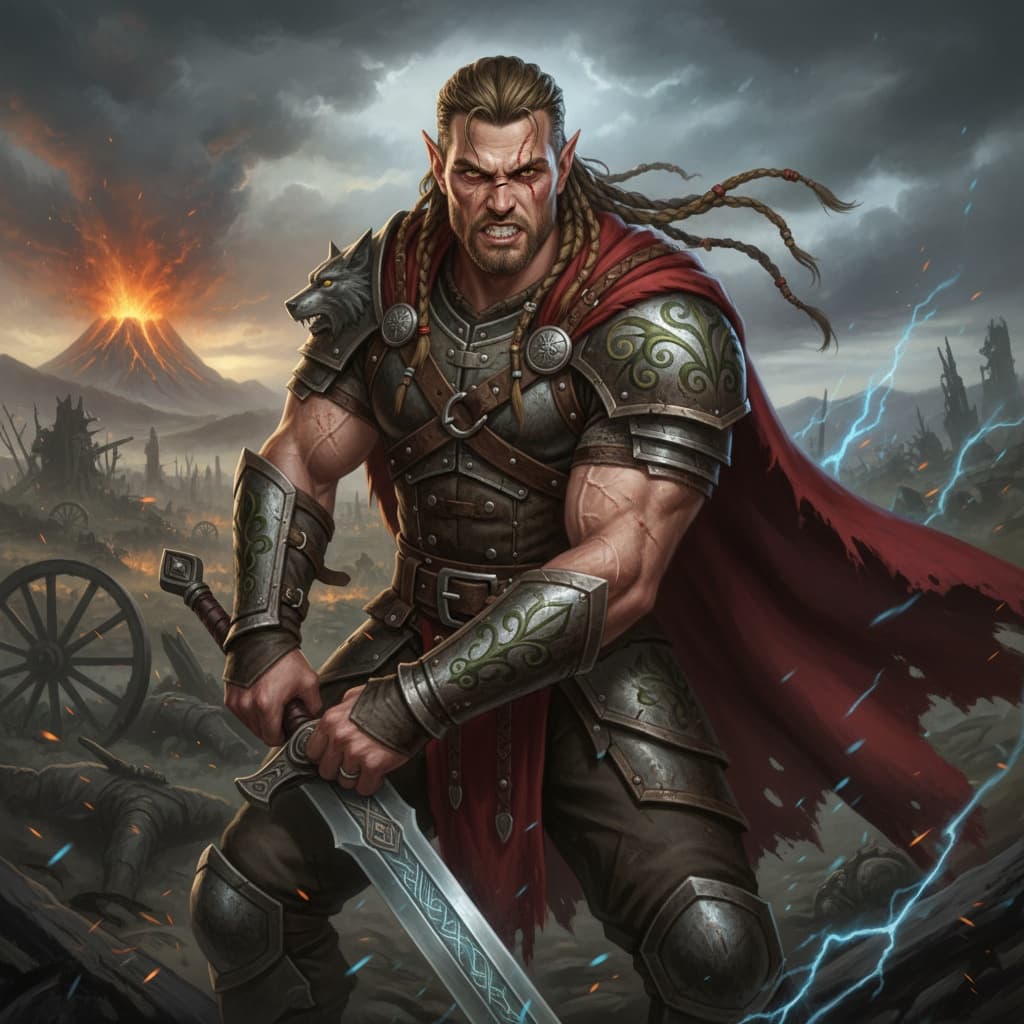 athletic white man battle worn warrior 18268979