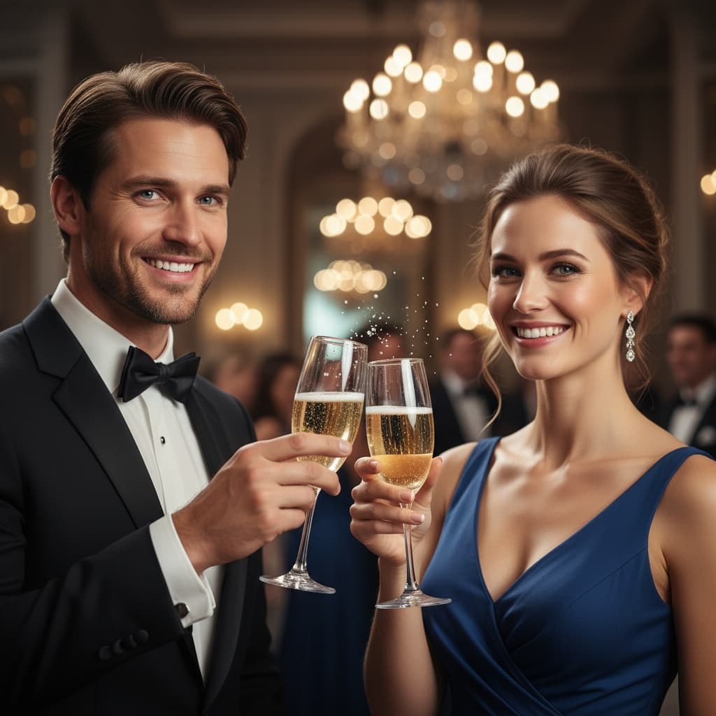 athletic white man champagne toast celebration 71296984