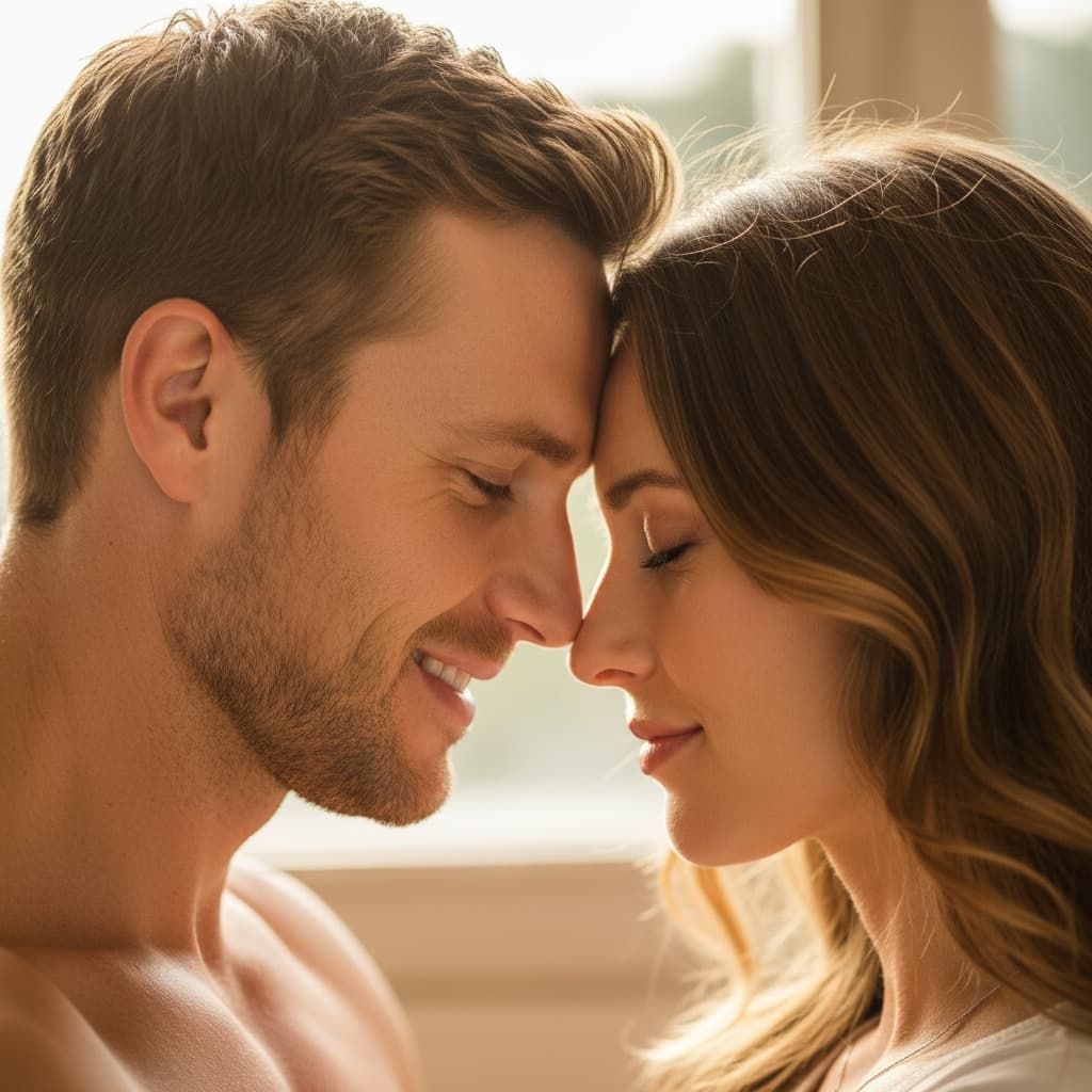 athletic white man close up faces touching 64403504