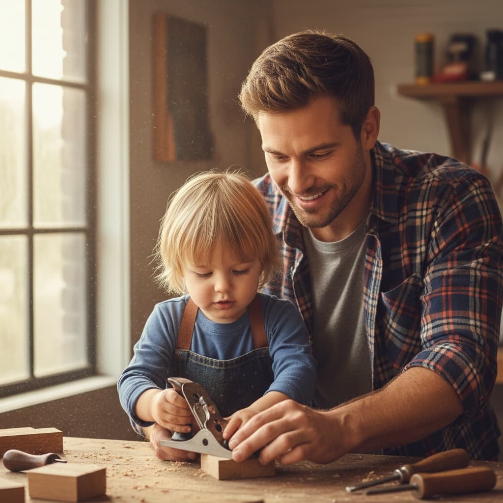athletic white man dad teaching kid activity 92887738
