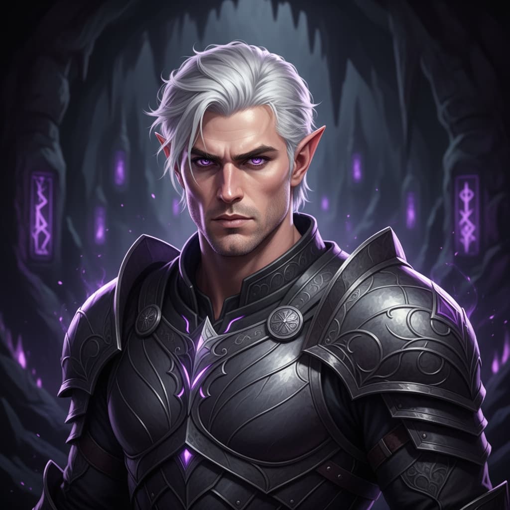 athletic white man dark elf portrait 62205957